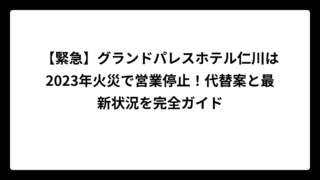【緊急】グランドパレスホテル仁川は2023年火災で営業停止！代替案と最新状況を完全ガイド