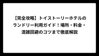 【完全攻略】トイストーリーホテルのランドリー利用ガイド！場所・料金・混雑回避のコツまで徹底解説