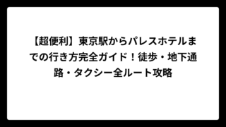 【超便利】東京駅からパレスホテルまでの行き方完全ガイド！徒歩・地下通路・タクシー全ルート攻略