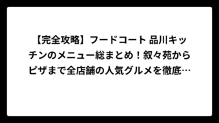 【完全攻略】フードコート 品川キッチンのメニュー総まとめ！叙々苑からピザまで全店舗の人気グルメを徹底解説