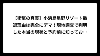 【衝撃の真実】小浜島星野リゾート撤退理由は完全にデマ！現地調査で判明した本当の現状と予約前に知っておくべき7つの変化