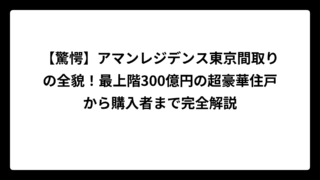 【驚愕】アマンレジデンス東京間取りの全貌！最上階300億円の超豪華住戸から購入者まで完全解説