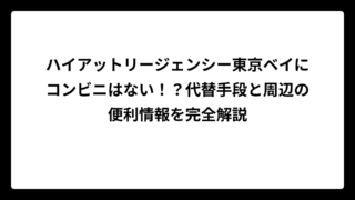 ハイアットリージェンシー東京ベイにコンビニはない！？代替手段と周辺の便利情報を完全解説