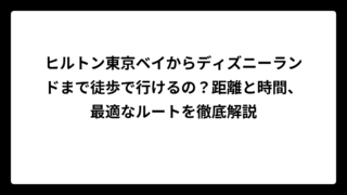 ヒルトン東京ベイからディズニーランドまで徒歩で行けるの？距離と時間、最適なルートを徹底解説