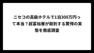 ニセコの高級ホテルで1泊300万円って本当？超富裕層が殺到する驚愕の実態を徹底調査