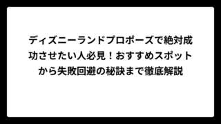 ディズニーランドプロポーズで絶対成功させたい人必見！おすすめスポットから失敗回避の秘訣まで徹底解説