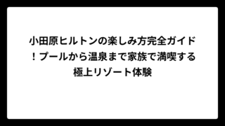 小田原ヒルトンの楽しみ方完全ガイド！プールから温泉まで家族で満喫する極上リゾート体験