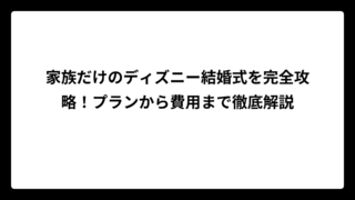 家族だけのディズニー結婚式を完全攻略！プランから費用まで徹底解説