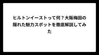 ヒルトンイーストって何？大阪梅田の隠れた魅力スポットを徹底解説してみた