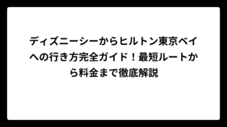 ディズニーシーからヒルトン東京ベイへの行き方完全ガイド！最短ルートから料金まで徹底解説