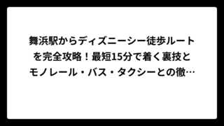 舞浜駅からディズニーシー徒歩ルートを完全攻略！最短15分で着く裏技とモノレール・バス・タクシーとの徹底比較