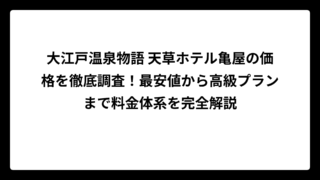 大江戸温泉物語 天草ホテル亀屋の価格を徹底調査！最安値から高級プランまで料金体系を完全解説
