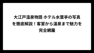 大江戸温泉物語 ホテル水葉亭の写真を徹底解説！客室から温泉まで魅力を完全網羅