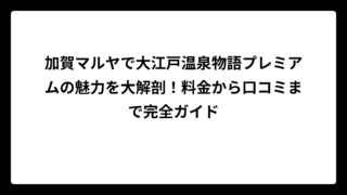 加賀マルヤで大江戸温泉物語プレミアムの魅力を大解剖！料金から口コミまで完全ガイド