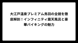 大江戸温泉プレミアム鳥羽の全貌を徹底解剖！インフィニティ露天風呂と豪華バイキングの魅力