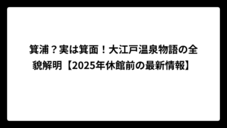箕浦？実は箕面！大江戸温泉物語の全貌解明【2025年休館前の最新情報】