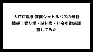 大江戸温泉 箕面シャトルバスの最新情報！乗り場・時刻表・料金を徹底調査してみた
