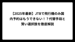 【2025年最新】JTBで飛行機のみ国内予約はもうできない！？代替手段と賢い選択肢を徹底解説