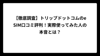 【徹底調査】トリップドットコムのeSIM口コミ評判！実際使ってみた人の本音とは？