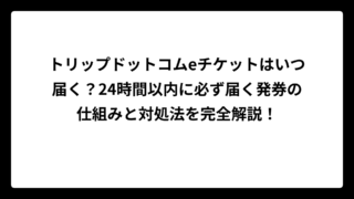 トリップドットコムeチケットはいつ届く？24時間以内に必ず届く発券の仕組みと対処法を完全解説！
