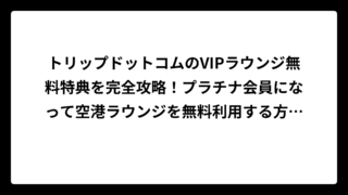 トリップドットコムのVIPラウンジ無料特典を完全攻略！プラチナ会員になって空港ラウンジを無料利用する方法🎯