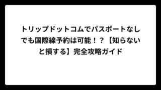 トリップドットコムでパスポートなしでも国際線予約は可能！？【知らないと損する】完全攻略ガイド