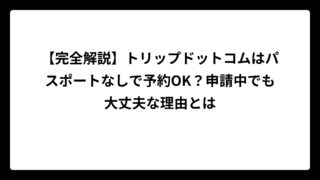 【完全解説】トリップドットコムはパスポートなしで予約OK？申請中でも大丈夫な理由とは
