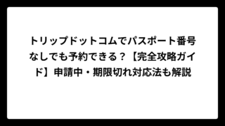 トリップドットコムでパスポート番号なしでも予約できる？【完全攻略ガイド】申請中・期限切れ対応法も解説