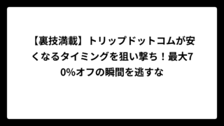 【裏技満載】トリップドットコムが安くなるタイミングを狙い撃ち！最大70%オフの瞬間を逃すな