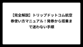 【完全解説】トリップドットコム航空券使い方マニュアル！発券から搭乗まで迷わない手順
