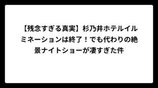 【残念すぎる真実】杉乃井ホテルイルミネーションは終了！でも代わりの絶景ナイトショーが凄すぎた件