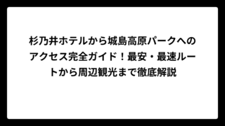 杉乃井ホテルから城島高原パークへのアクセス完全ガイド！最安・最速ルートから周辺観光まで徹底解説