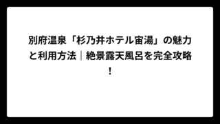別府温泉「杉乃井ホテル宙湯」の魅力と利用方法｜絶景露天風呂を完全攻略！