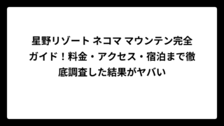 星野リゾート ネコマ マウンテン完全ガイド！料金・アクセス・宿泊まで徹底調査した結果がヤバい