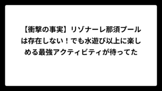 【衝撃の事実】リゾナーレ那須プールは存在しない！でも水遊び以上に楽しめる最強アクティビティが待ってた
