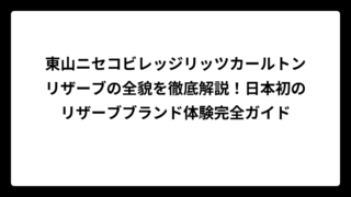 東山ニセコビレッジリッツカールトンリザーブの全貌を徹底解説！日本初のリザーブブランド体験完全ガイド