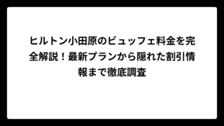 ヒルトン小田原のビュッフェ料金を完全解説！最新プランから隠れた割引情報まで徹底調査