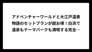 アドベンチャーワールドと大江戸温泉物語のセットプランが超お得！白浜で温泉もテーマパークも満喫する完全攻略法