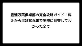 豊洲万葉倶楽部の完全攻略ガイド！料金から混雑状況まで実際に調査してわかった全て