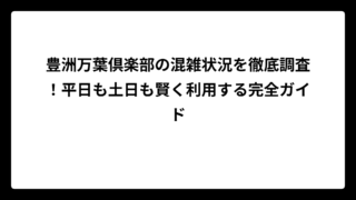 豊洲万葉倶楽部の混雑状況を徹底調査！平日も土日も賢く利用する完全ガイド