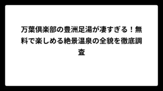 万葉倶楽部の豊洲足湯が凄すぎる！無料で楽しめる絶景温泉の全貌を徹底調査