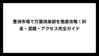 豊洲市場で万葉倶楽部を徹底攻略！料金・混雑・アクセス完全ガイド