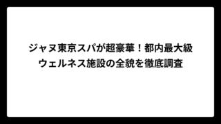 ジャヌ東京スパが超豪華！都内最大級ウェルネス施設の全貌を徹底調査