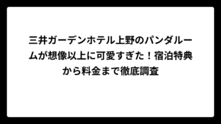 三井ガーデンホテル上野のパンダルームが想像以上に可愛すぎた！宿泊特典から料金まで徹底調査