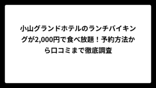 小山グランドホテルのランチバイキングが2,000円で食べ放題！予約方法から口コミまで徹底調査