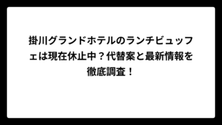 掛川グランドホテルのランチビュッフェは現在休止中？代替案と最新情報を徹底調査！