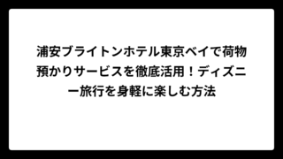 浦安ブライトンホテル東京ベイで荷物預かりサービスを徹底活用！ディズニー旅行を身軽に楽しむ方法