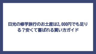 日光の修学旅行のお土産は2,000円でも足りる？安くて喜ばれる買い方ガイド
