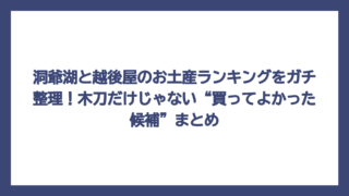 洞爺湖と越後屋のお土産ランキングをガチ整理！木刀だけじゃない“買ってよかった候補”まとめ