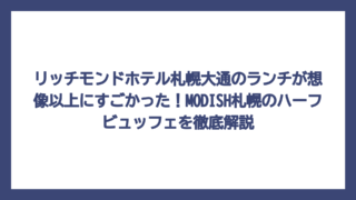 リッチモンドホテル札幌大通のランチが想像以上にすごかった！MODISH札幌のハーフビュッフェを徹底解説